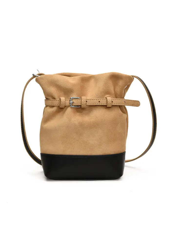 Retro Frosted Bucket Bag for Women Brown - Image 9