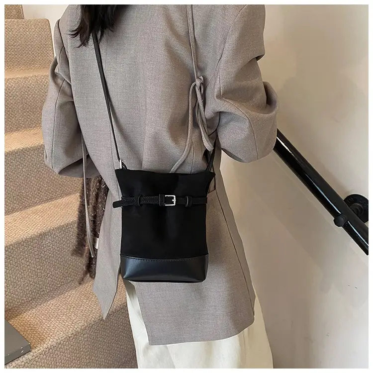 Retro Frosted Bucket Bag for Women Brown — feature 19