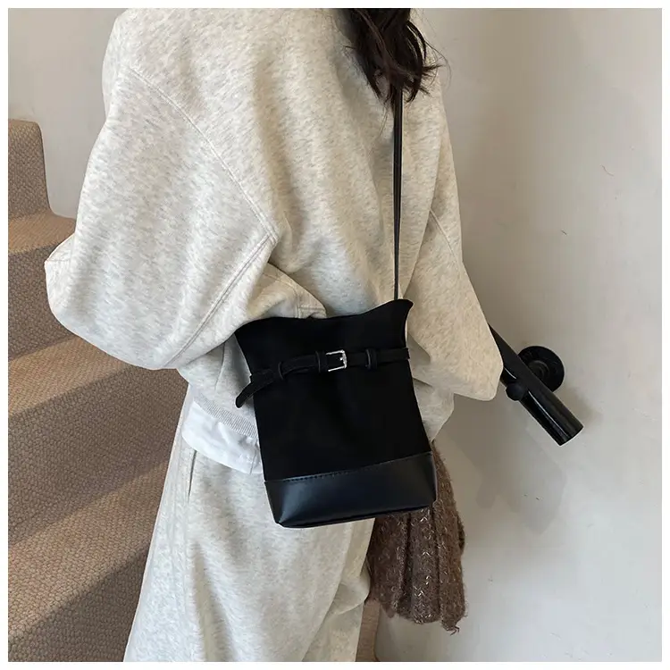 Retro Frosted Bucket Bag for Women Brown — feature 20