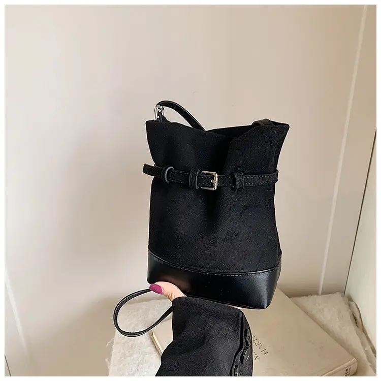 Retro Frosted Bucket Bag for Women Brown — feature 21