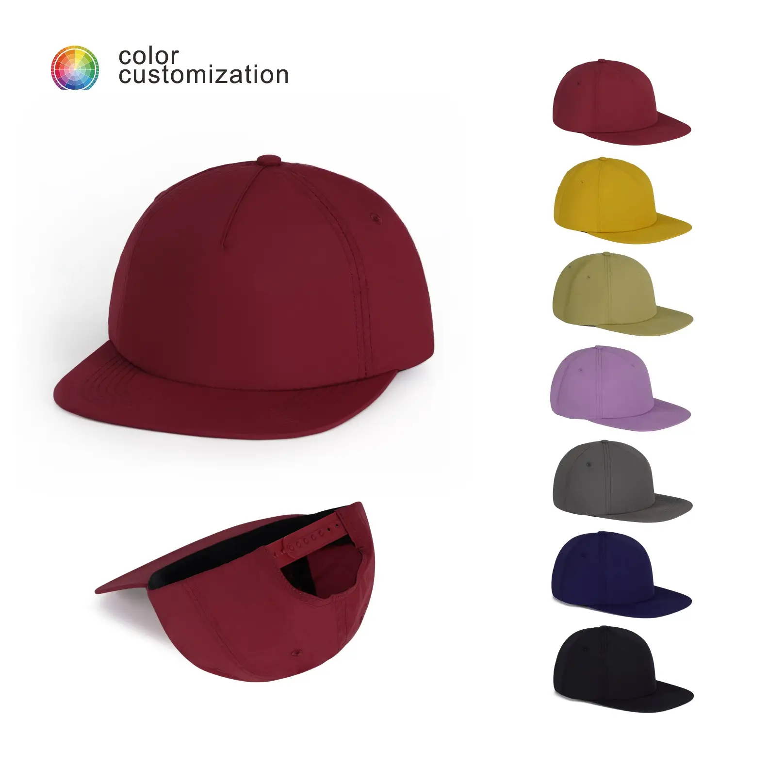 Navy Blue Men's Baseball Cap 5 Colors with Logo - Image 8