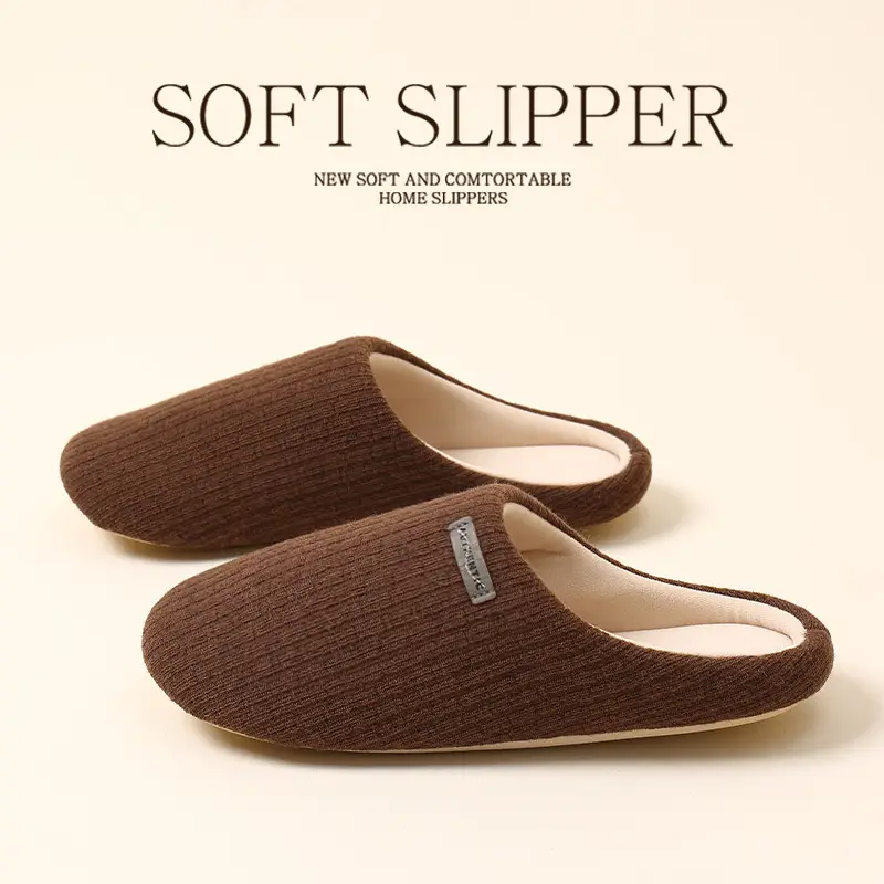 2025 Cotton Slippers for Men and Women, Indoor and Outdoor Winter New Anti-Slip Thick Soft Sole Warm Plush Couple Slippers