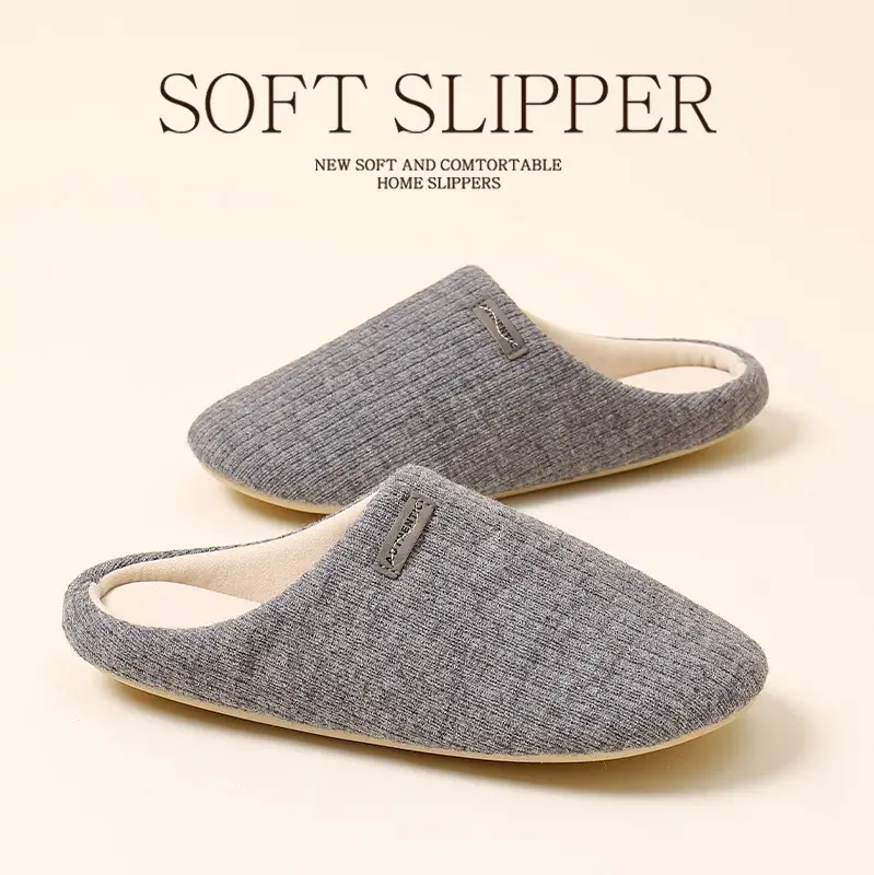 2025 Cotton Slippers for Men and Women, Indoor and Outdoor Winter New Anti-Slip Thick Soft Sole Warm Plush Couple Slippers