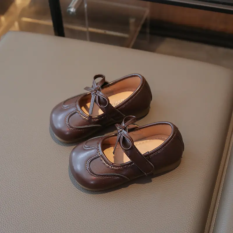 Silver Bow Baby Shoes for Girls Spring Autumn