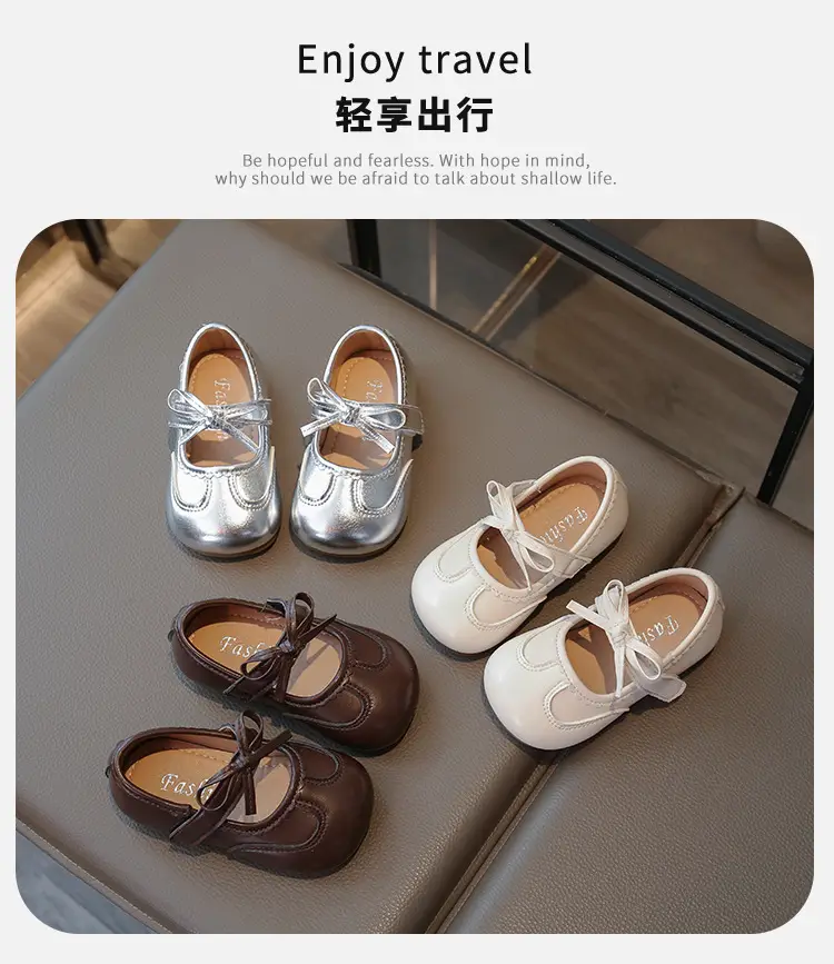 Silver Bow Baby Shoes for Girls Spring Autumn — feature 1