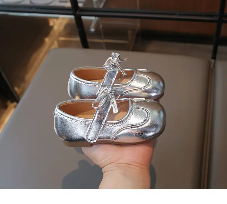 Silver Bow Baby Shoes for Girls Spring Autumn — feature 13