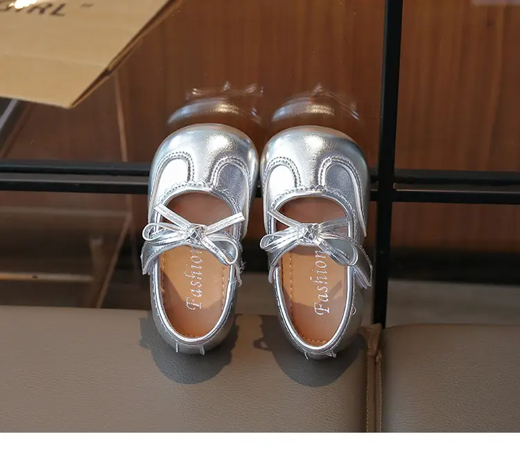 Silver Bow Baby Shoes for Girls Spring Autumn — feature 14