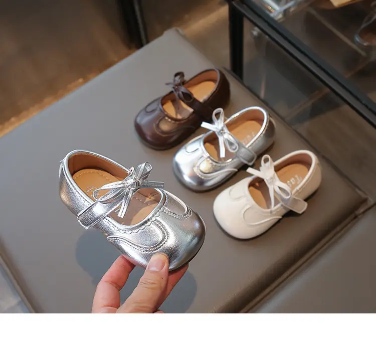 Silver Bow Baby Shoes for Girls Spring Autumn — feature 8