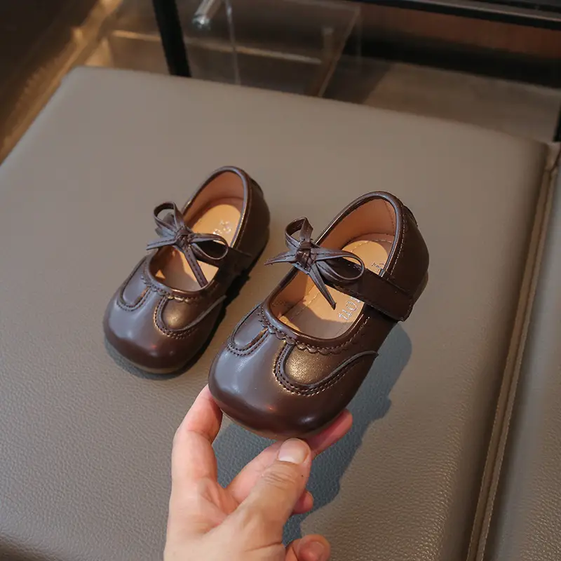 Silver Bow Baby Shoes for Girls Spring Autumn