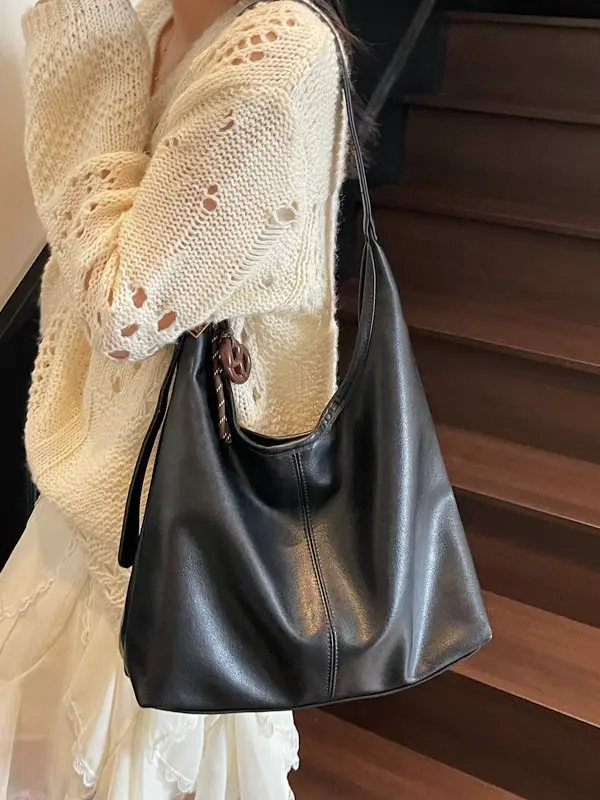 Brown Leather Shoulder Bag for Women 2026 Autumn Winter - Image 8