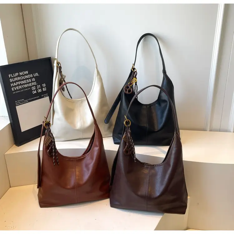 Brown Leather Shoulder Bag for Women 2026 Autumn Winter — feature 1