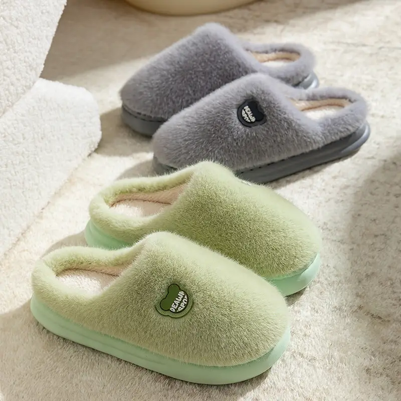 Thick-Soled Trendy Comfortable Plush Warm Maternity Shoes for Women, Winter Non-Slip Indoor Home Slippers with a Soft Cushioning Feel, Couple Cotton Slippers - Image 8