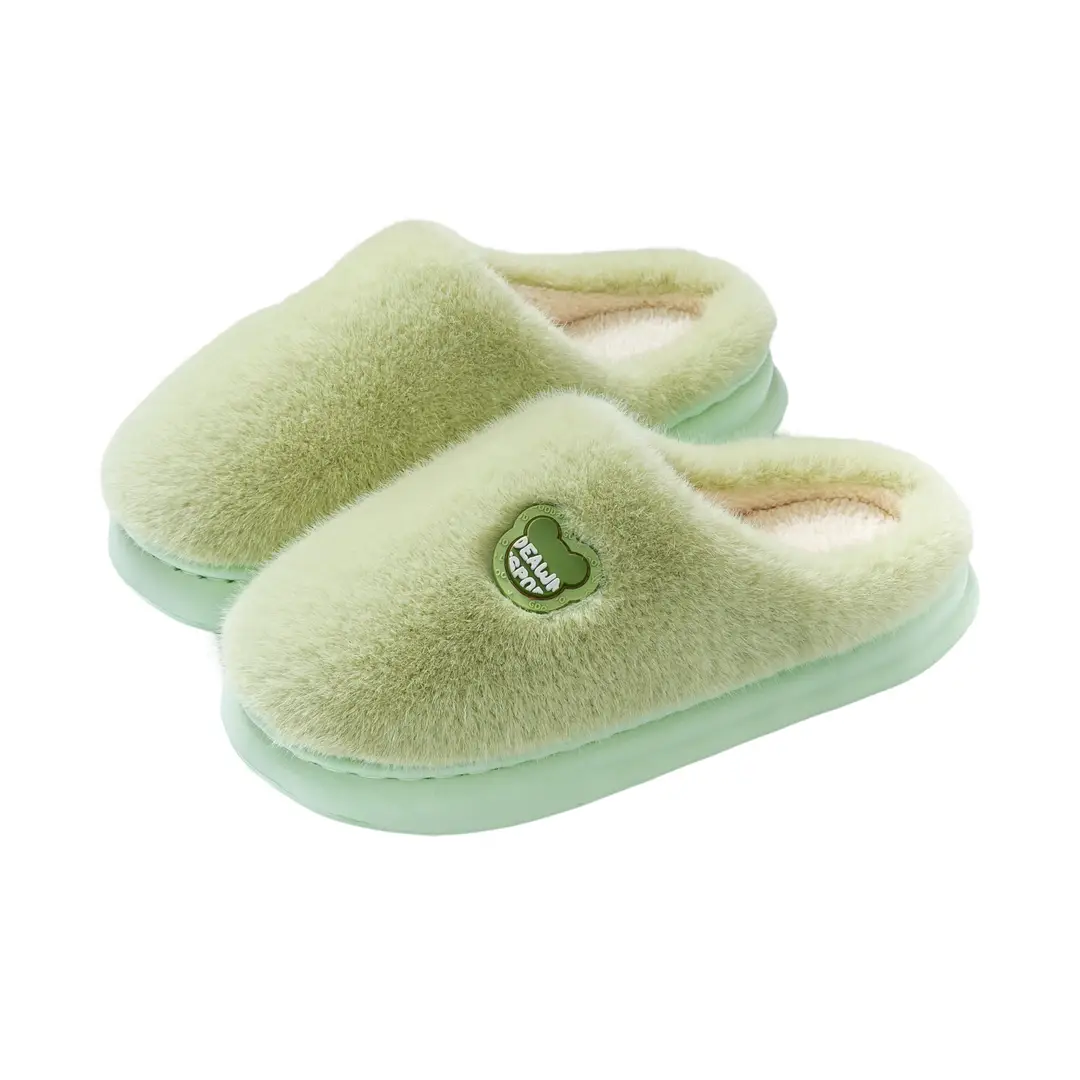 Thick-Soled Trendy Comfortable Plush Warm Maternity Shoes for Women, Winter Non-Slip Indoor Home Slippers with a Soft Cushioning Feel, Couple Cotton Slippers - Image 10