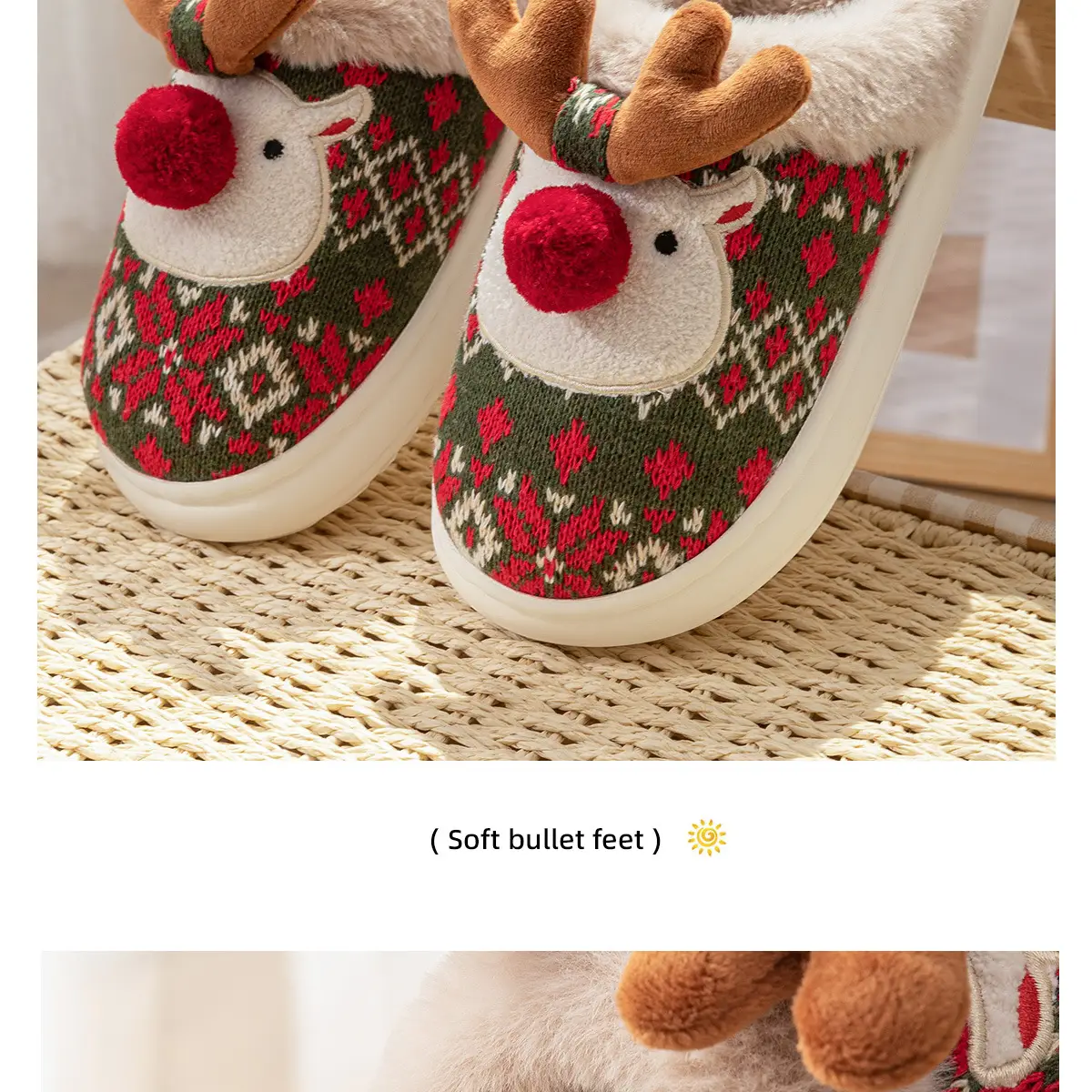Christmas Wool Slipper for Women Men Warm Indoor Winter — feature 9