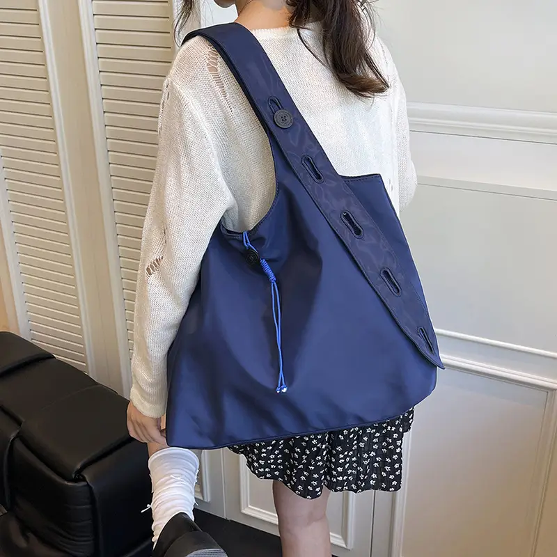 Blue Japanese Style Shopping Bag Large Capacity Waterproof Sports Bag - Image 5