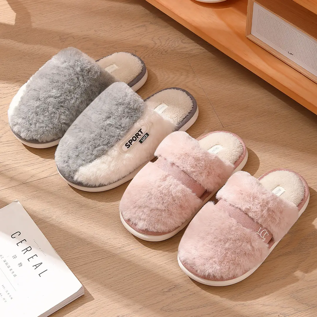 New Simple Cotton Slippers for Women Spring and Autum Indoor Home Household Couple Plush Men's Wear-Resistant Anti-Slip Winter - Image 5