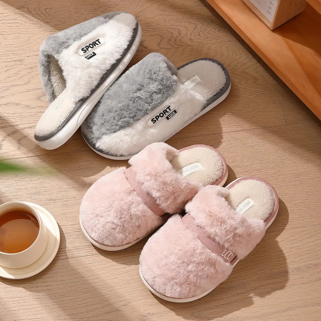 New Simple Cotton Slippers for Women Spring and Autum Indoor Home Household Couple Plush Men's Wear-Resistant Anti-Slip Winter - Image 6