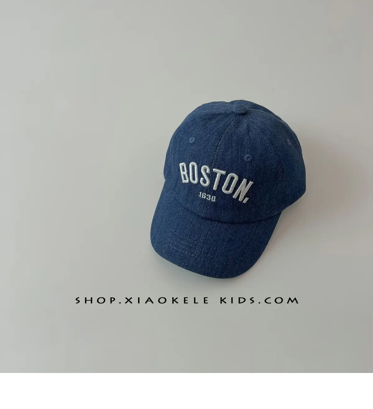 Boston Embroidered Denim Baseball Caps for Kids — feature 10