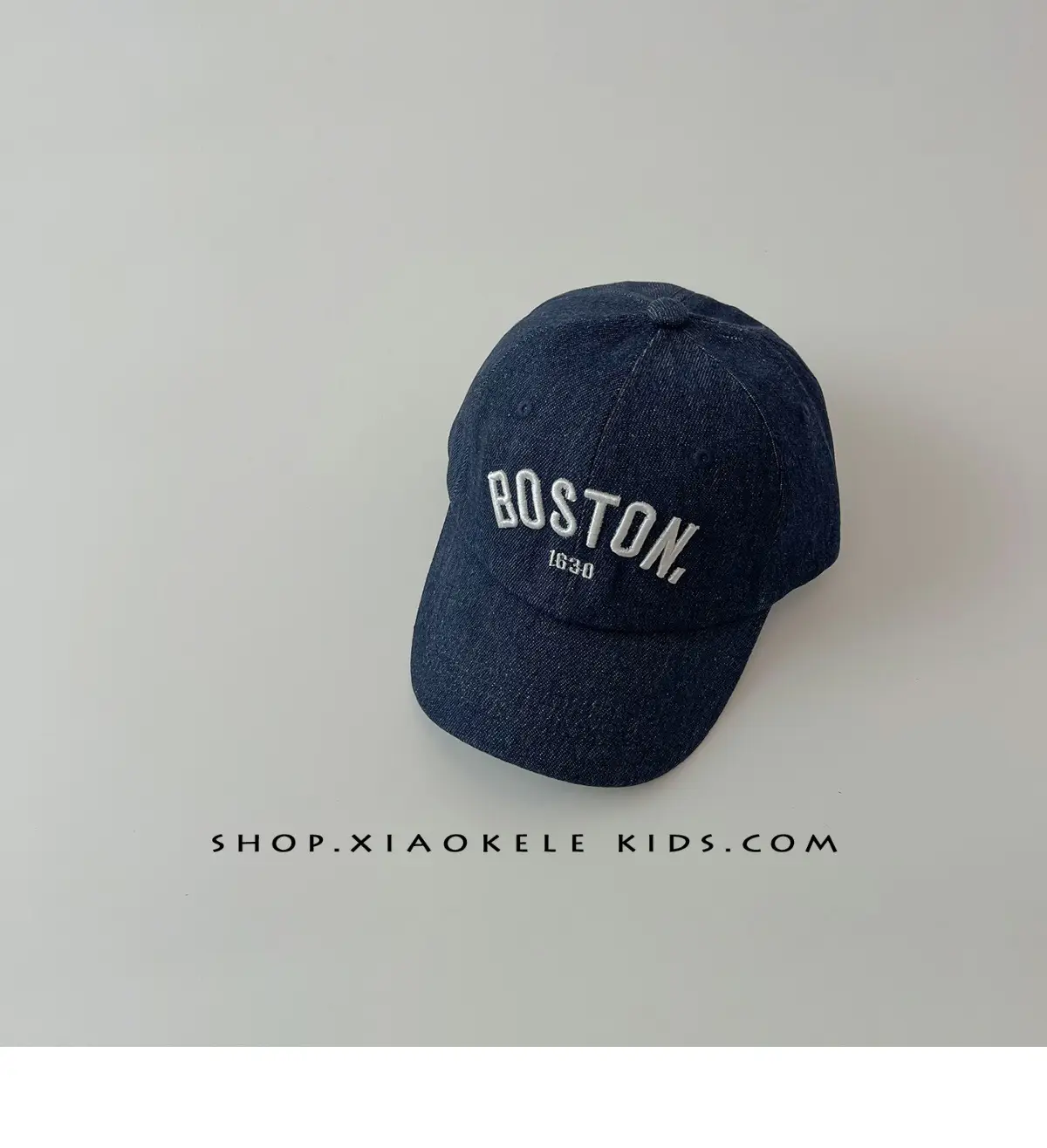 Boston Embroidered Denim Baseball Caps for Kids — feature 12