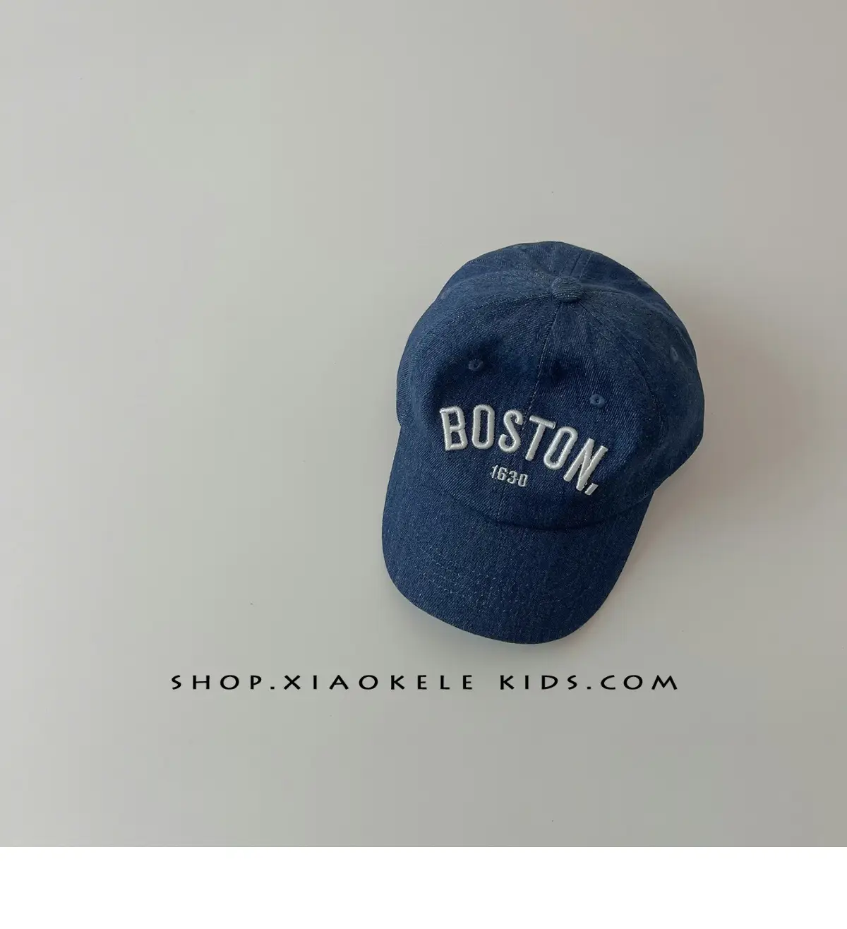 Boston Embroidered Denim Baseball Caps for Kids — feature 7