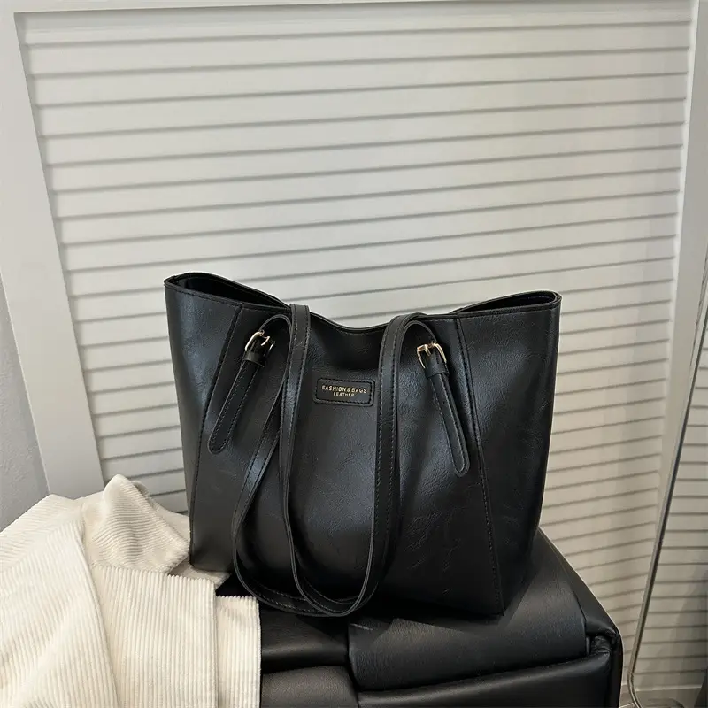 Brown Leather Shoulder Bag for Women Large Capacity - Image 4