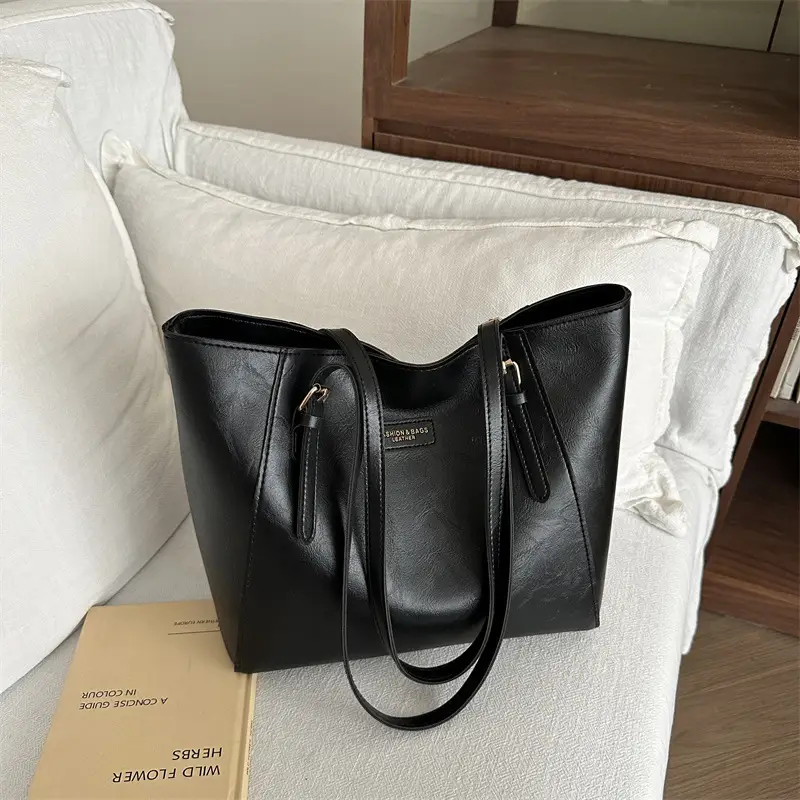 Brown Leather Shoulder Bag for Women Large Capacity - Image 6