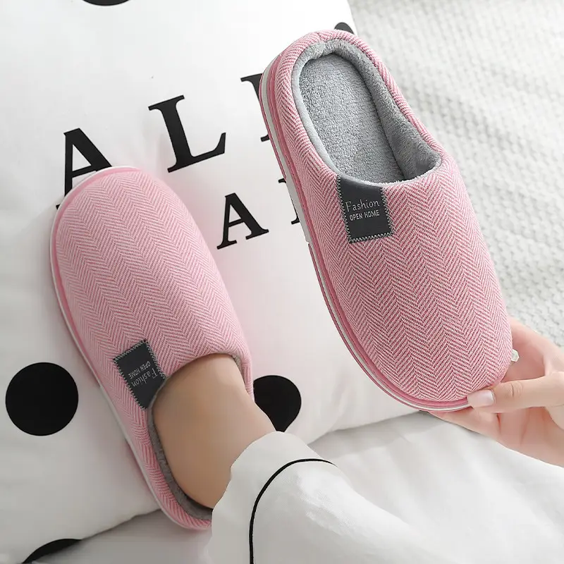 Home Cotton Slippers for Men Winter Indoor Home Warm Plush Slippers for Men Winter Bedroom Cotton Slippers for Women Wholesale - Image 8