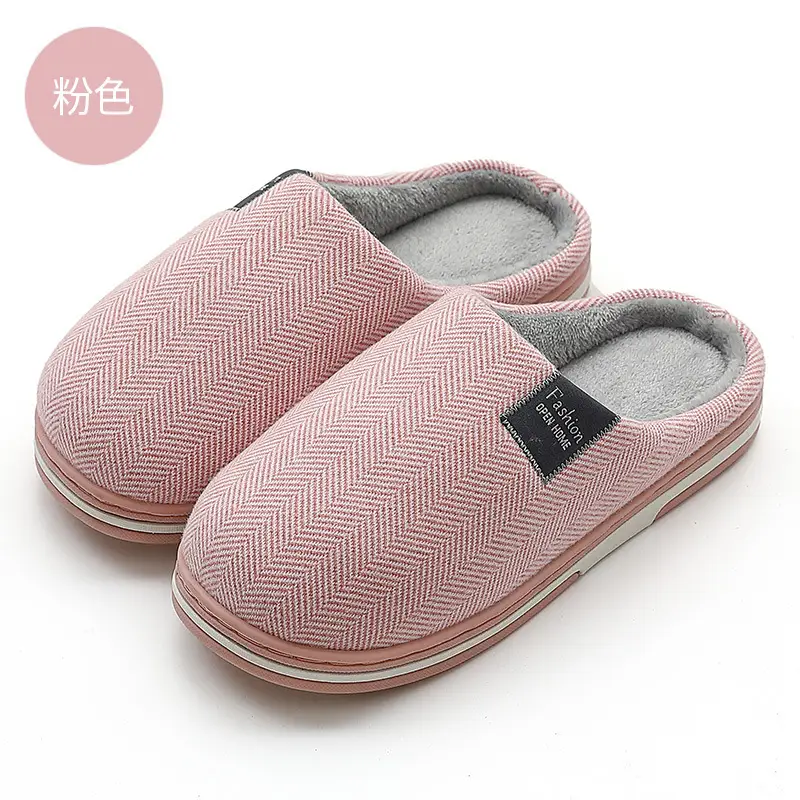 Home Cotton Slippers for Men Winter Indoor Home Warm Plush Slippers for Men Winter Bedroom Cotton Slippers for Women Wholesale - Image 2