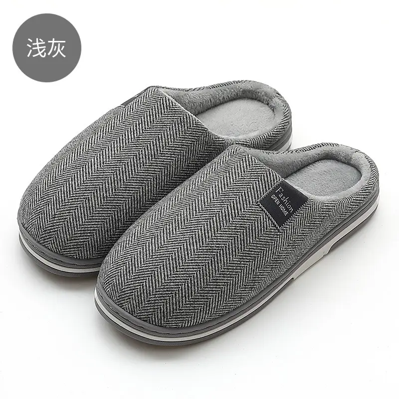Home Cotton Slippers for Men Winter Indoor Home Warm Plush Slippers for Men Winter Bedroom Cotton Slippers for Women Wholesale - Image 3