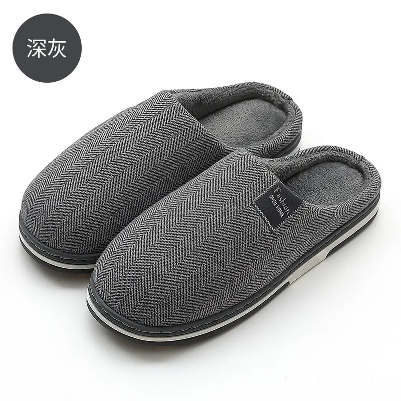 Home Cotton Slippers for Men Winter Indoor Home Warm Plush Slippers for Men Winter Bedroom Cotton Slippers for Women Wholesale - Image 4