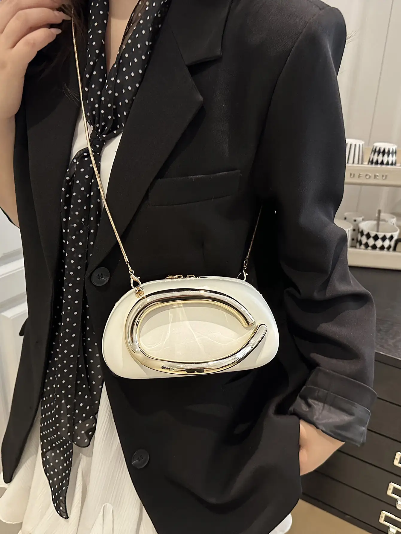 2025 Red Crossbody Bag Women's New Trendy Metal Hardware Personalized Dinner Chain Shoulder Clutch Women's Bag - Image 8