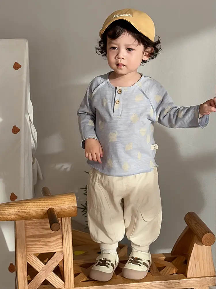 Kids Cartoon Dog T-Shirt Brown Pants Set for Baby Boys - Image 10