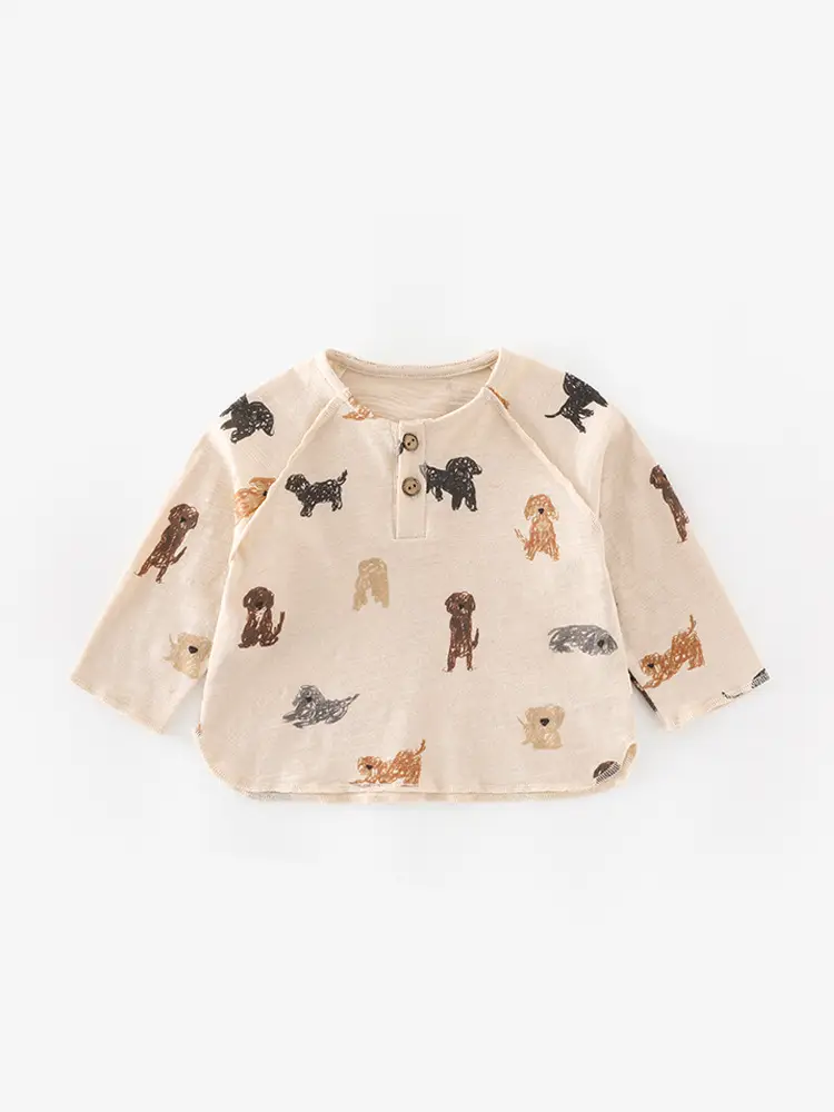 Kids Cartoon Dog T-Shirt Brown Pants Set for Baby Boys - Image 12
