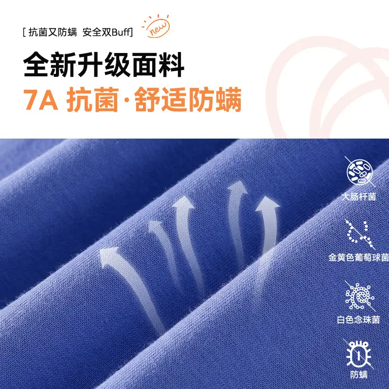 100% Cotton Kids Long Sleeve T-Shirt Blue White