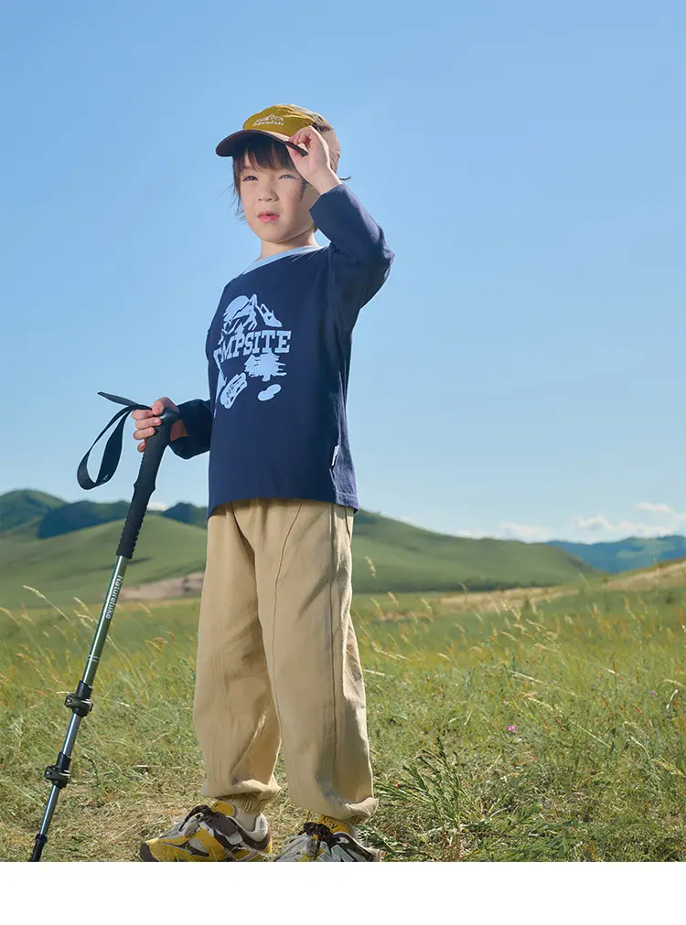 100% Cotton Kids Long Sleeve T-Shirt Blue White — feature 25