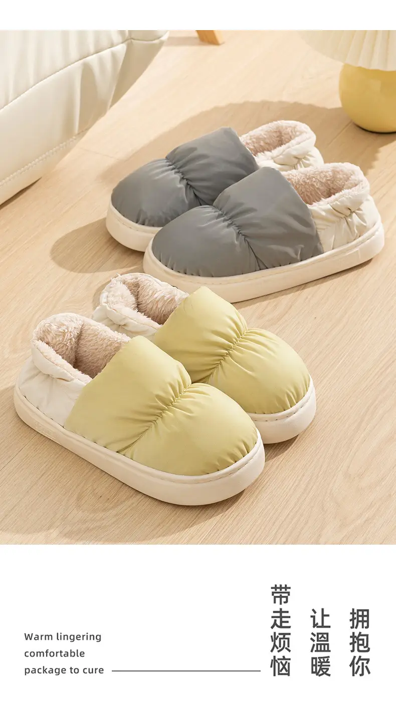 Cotton Slippers with Heel Cover for Outdoor Wear in Autumn and Winter, Thickened Postpartum Non-Slip Women's Cotton Shoes, Men's Wholesale, Waterproof with a Stepping-On-Clouds Feel — feature 17