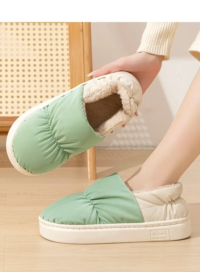 Cotton Slippers with Heel Cover for Outdoor Wear in Autumn and Winter, Thickened Postpartum Non-Slip Women's Cotton Shoes, Men's Wholesale, Waterproof with a Stepping-On-Clouds Feel — feature 19