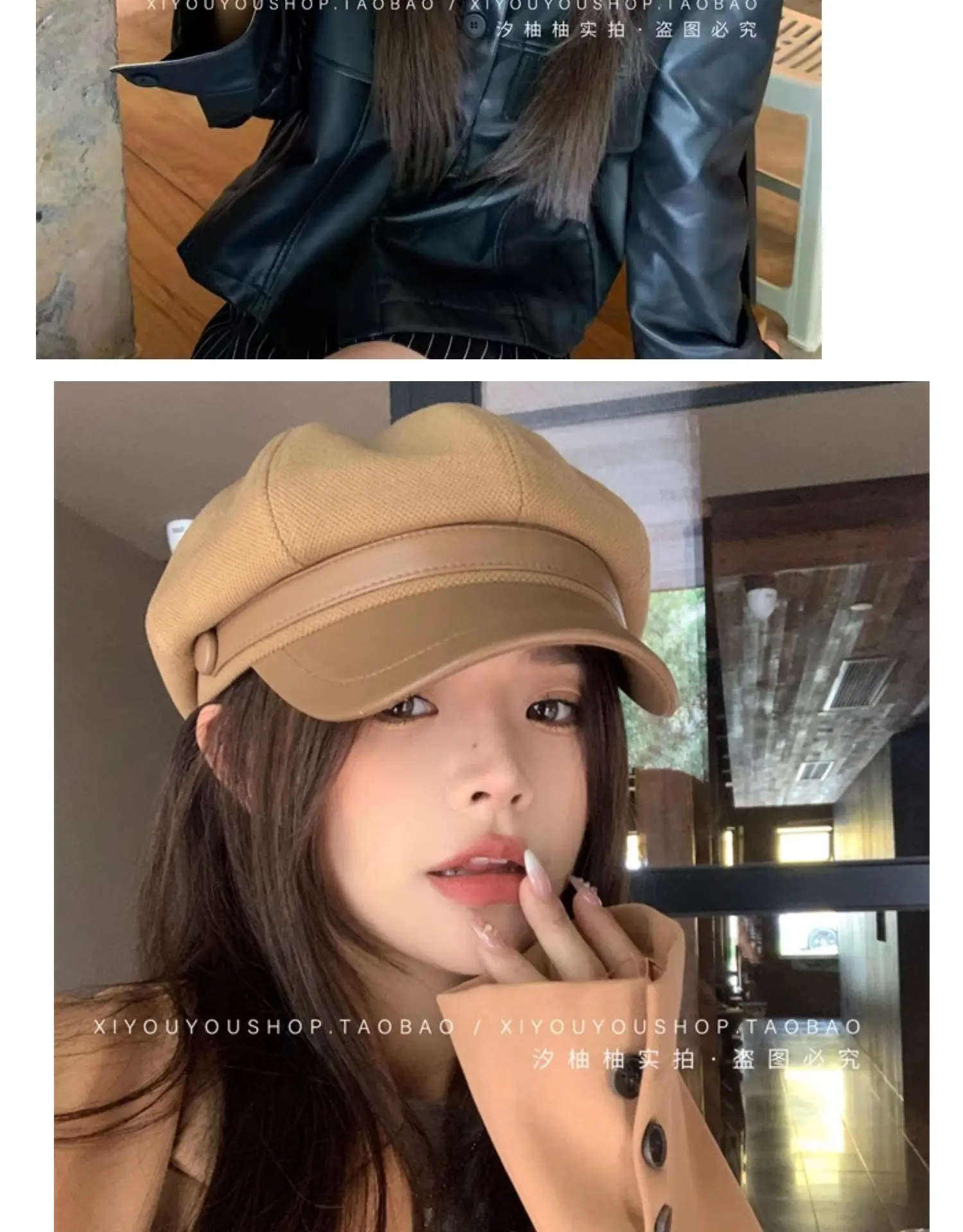 Women's Black Duckbill Cap Autumn Winter — feature 13