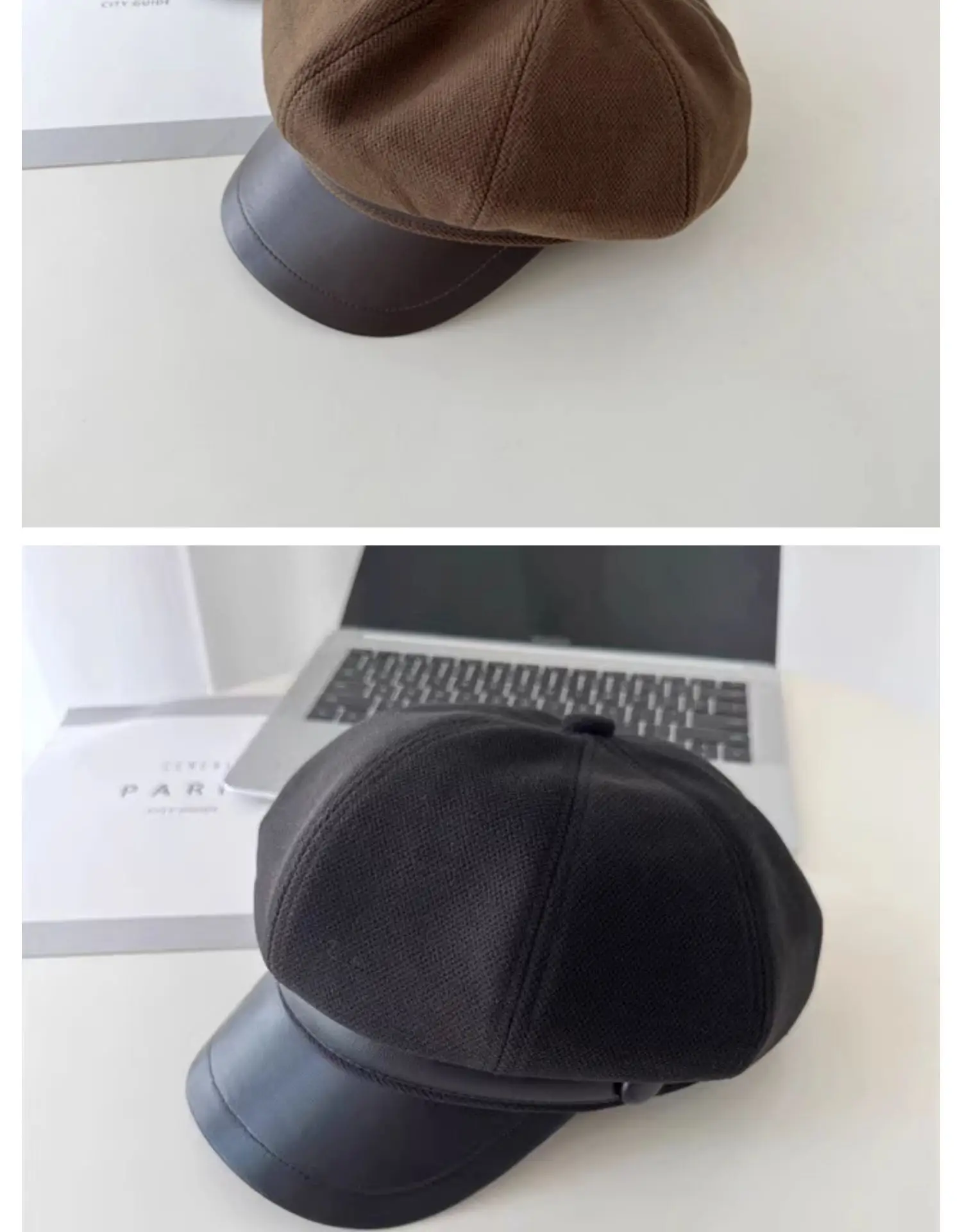 Women's Black Duckbill Cap Autumn Winter — feature 17