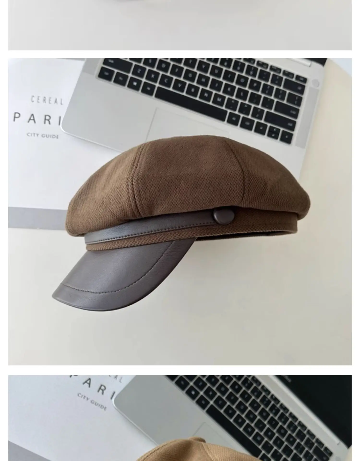 Women's Black Duckbill Cap Autumn Winter — feature 18