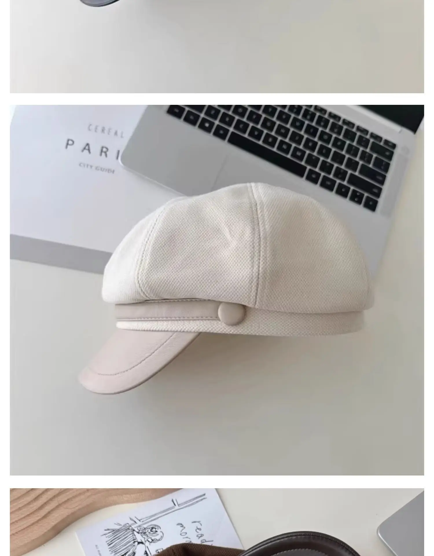 Women's Black Duckbill Cap Autumn Winter — feature 20