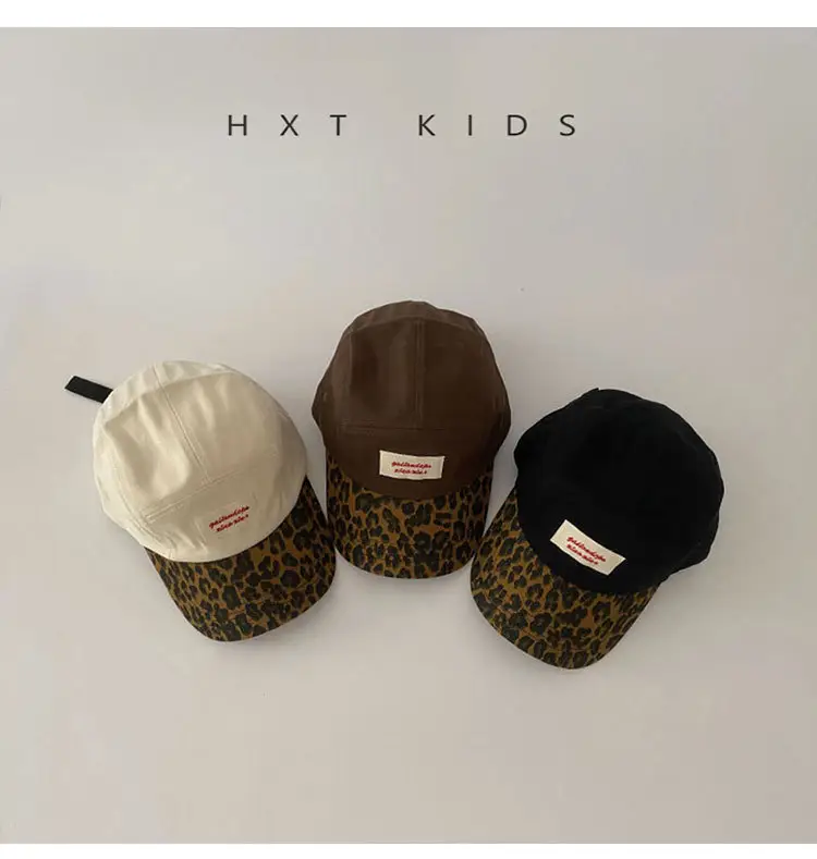 Children's Leopard Print Baseball Cap Brown Spring Autumn — feature 3