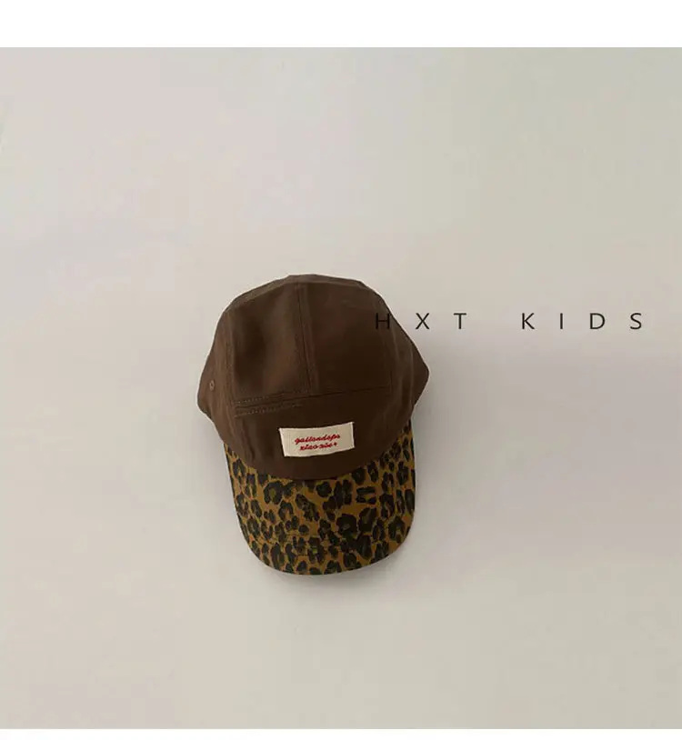 Children's Leopard Print Baseball Cap Brown Spring Autumn — feature 5
