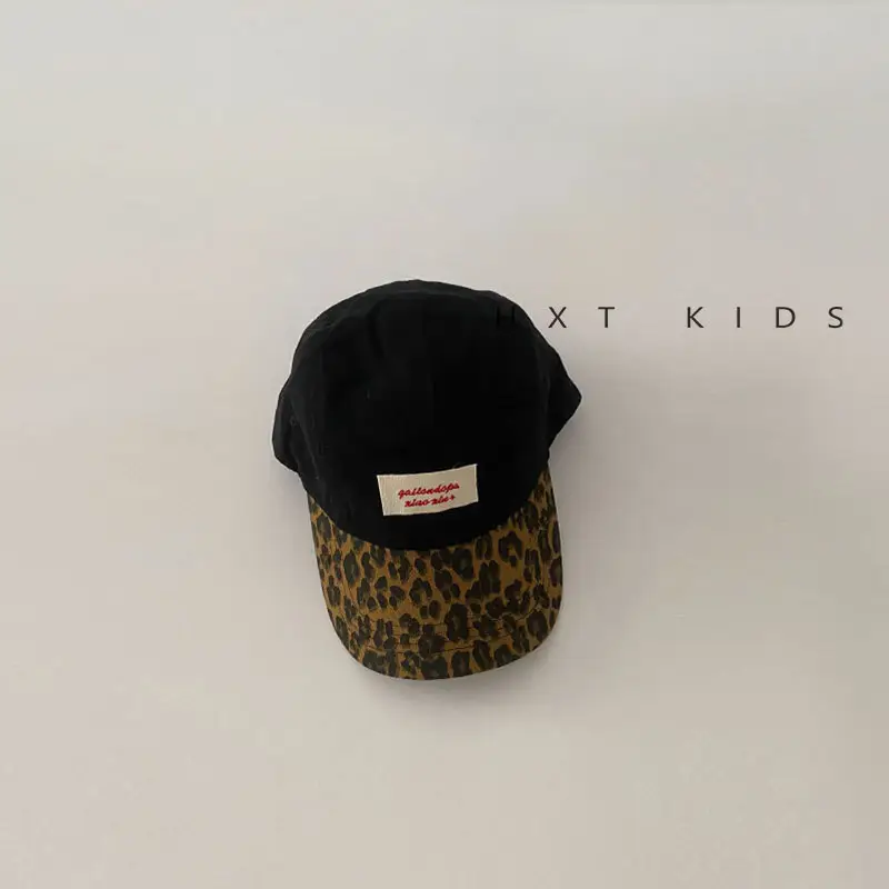 Children's Leopard Print Baseball Cap Brown Spring Autumn