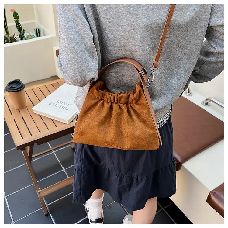 Brown Pleated Crossbody Bag for Women — feature 16