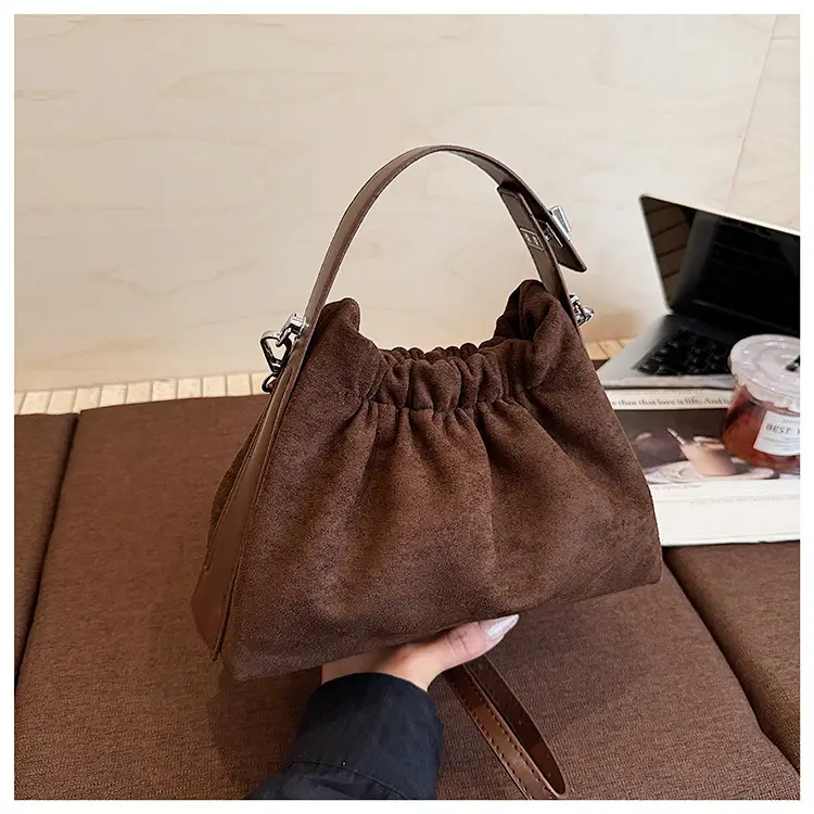 Brown Pleated Crossbody Bag for Women — feature 22