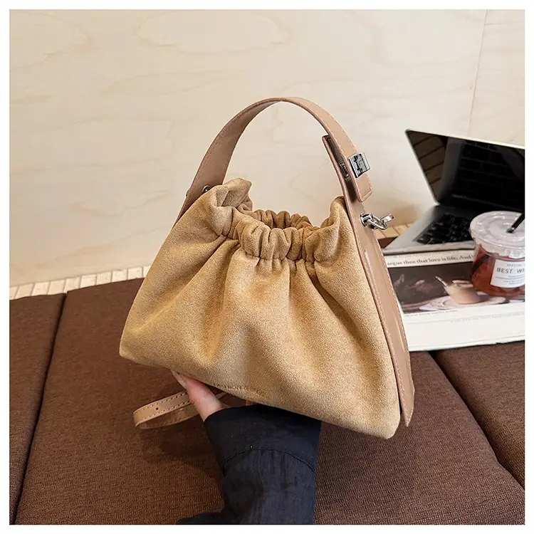Brown Pleated Crossbody Bag for Women — feature 24