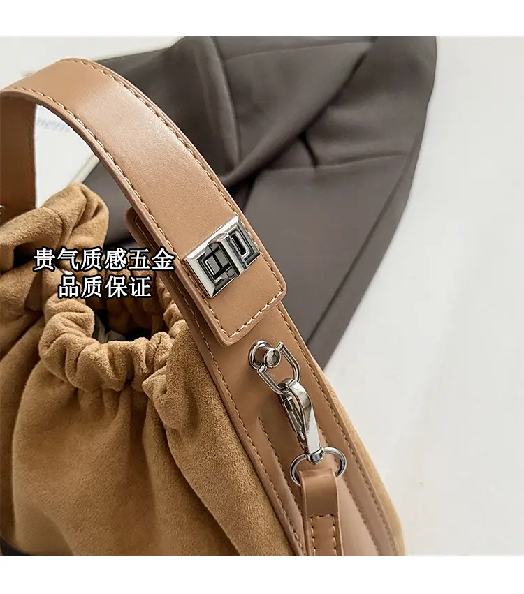 Brown Pleated Crossbody Bag for Women — feature 4