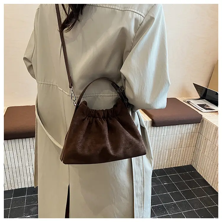 Brown Pleated Crossbody Bag for Women — feature 9