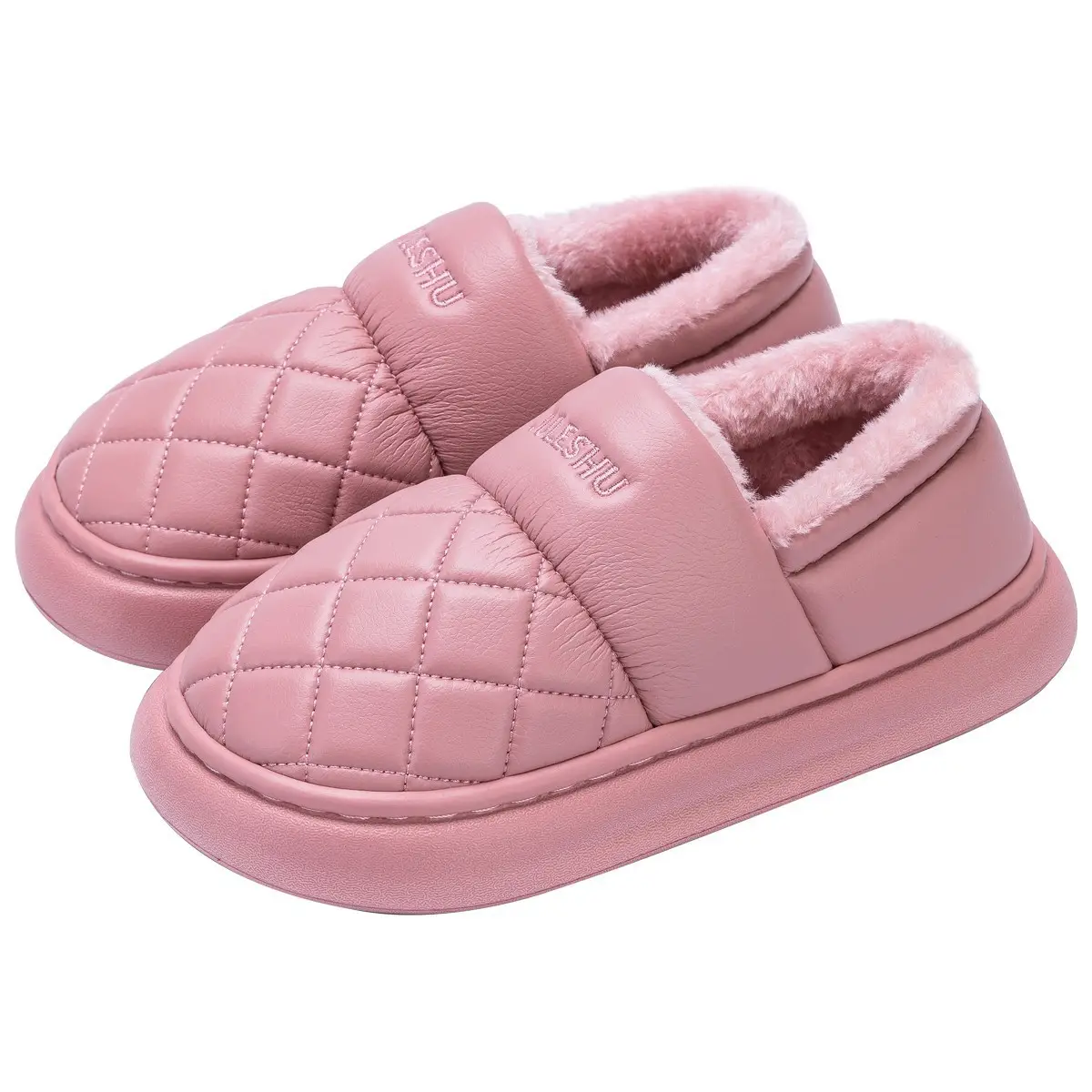 Women Waterproof Cotton Slippers Autumn Winter Warm Non-Slip